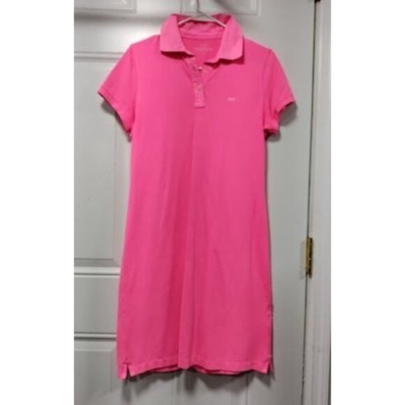 Vineyard Vines Embroidered Henley Polo Shirt Dress Cap Sleeve Pink Women's Small - Picture 5 of 13